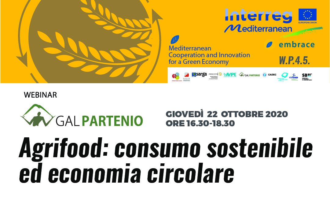 Webinar sull’Economia circolare  – Agrifood, consumo sostenibile ed economia circolare