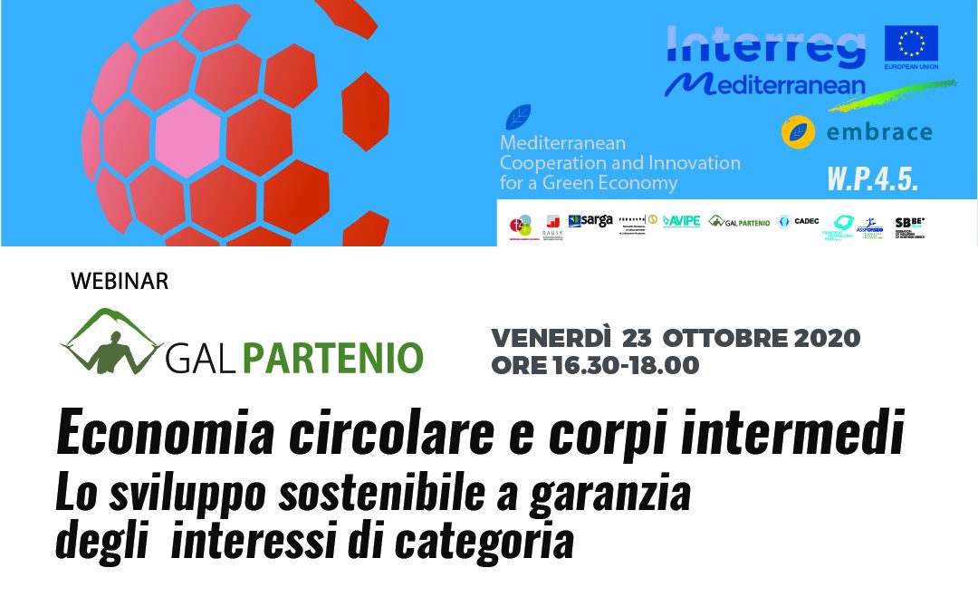 Webinar sull’Economia circolare  –   Economia circolare e corpi intermedi: lo sviluppo sostenibile a garanzia degli interessi di categoria