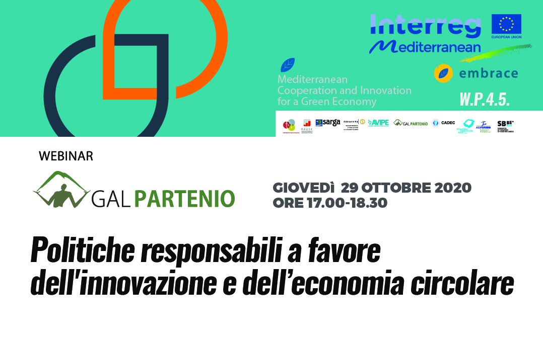 Webinar sull’Economia circolare  –  Politiche responsabili a favore dell’innovazione e dell’economia circolare