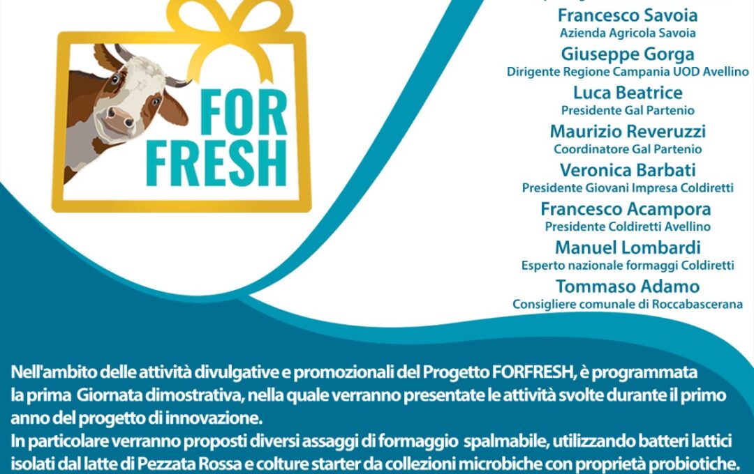I° GIORNATA DIMOSTRATIVA – PROGETTO FORFRESH T.I. 16.1.1 AZ 2 – 22/06/2022 ORE 17:00 – GAL PARTENIO MISURA 19-19.2 – T.I. 16.1.1 AZ 2