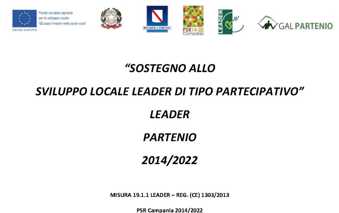 MISURA 19 TIPOLOGIA 19.1.1 SOSTEGNO PREPARATORIO – SCHEDA MANIFESTAZIONE INTERESSE