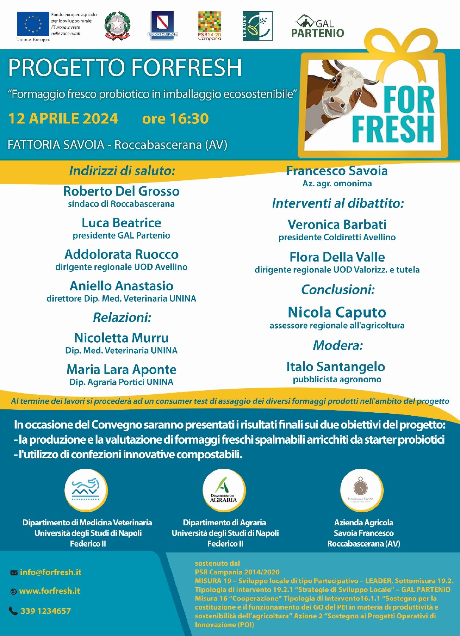 PROGETTO FORFRESH T.I. 16.1.1 AZ 2 – 12 APRILE 2024 ORE 16:30 – FATTORIA SAVOIA  – ROCCABASCERANA(AV)